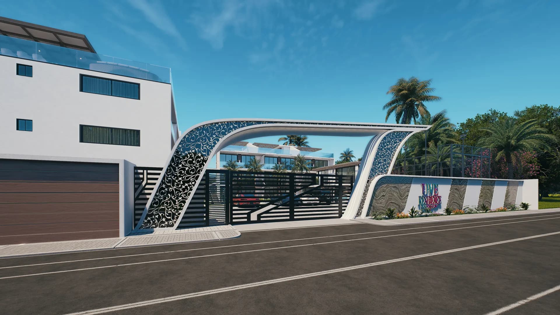 El portón de acceso